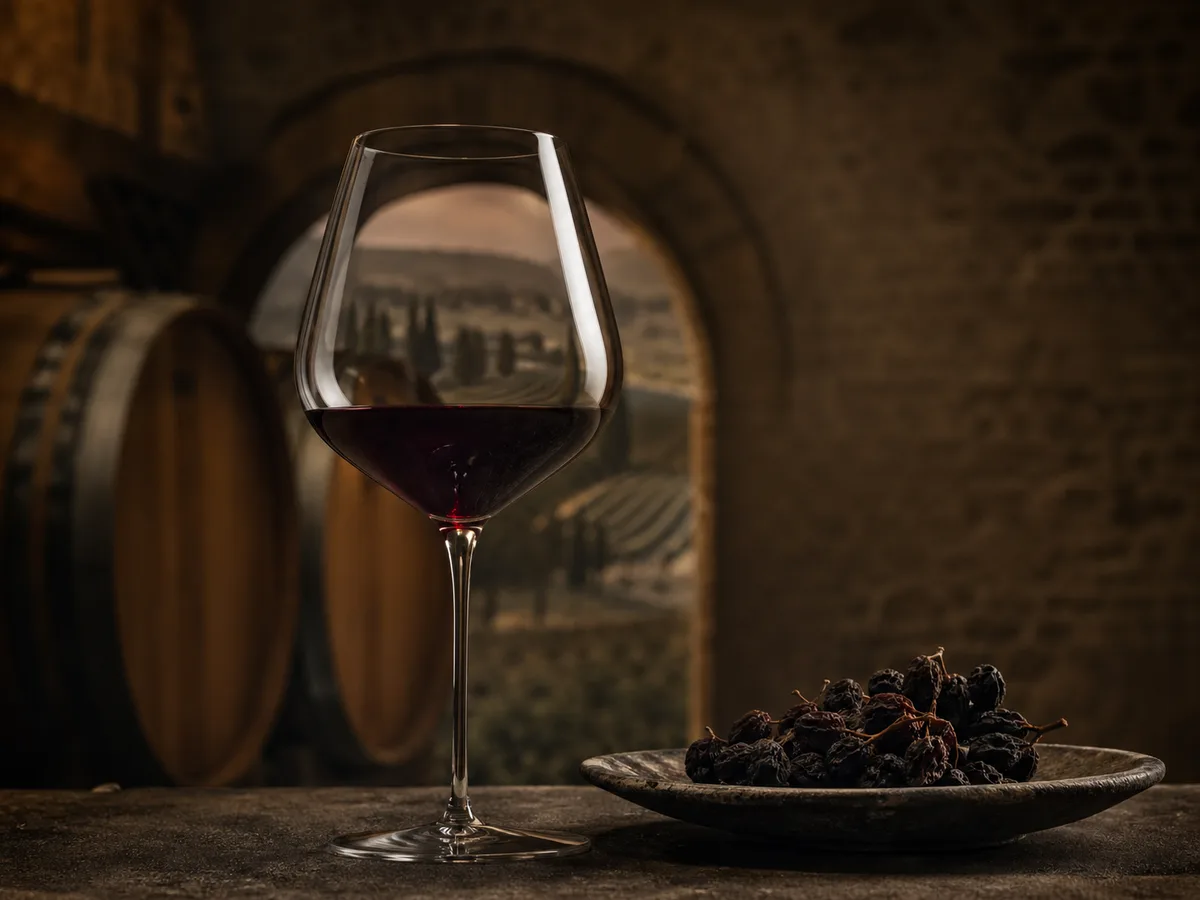 Amarone and Valpolicella wine with red wine atmosphere