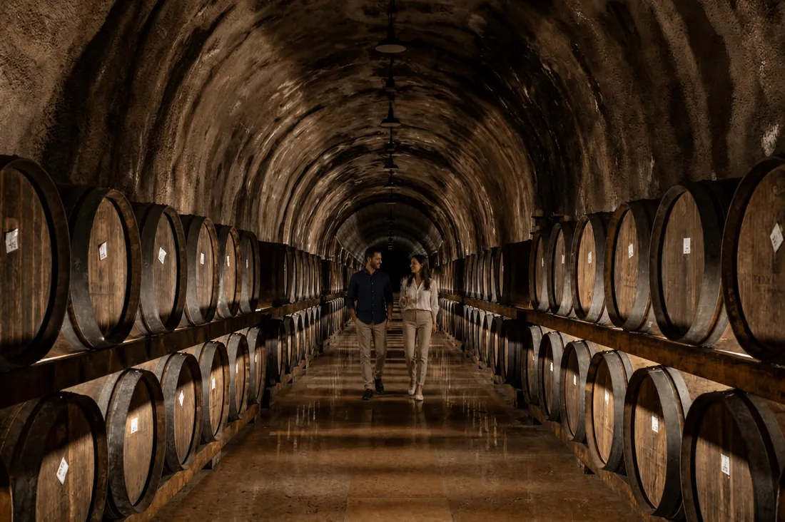 Borgo Rocca Sveva winery visitor setting near Soave Castle
