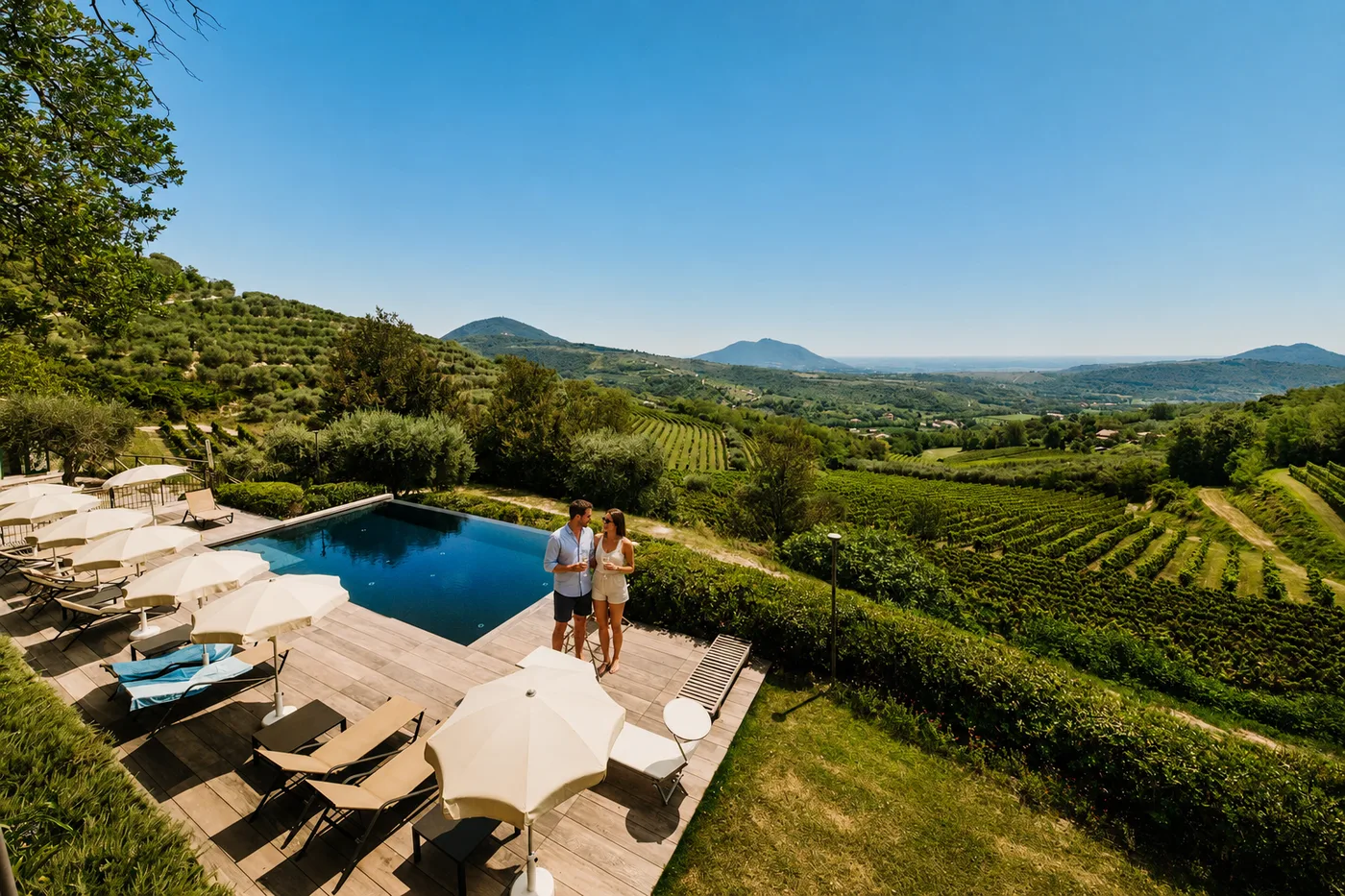 Le Volpi Monte Fasolo estate view in the Colli Euganei
