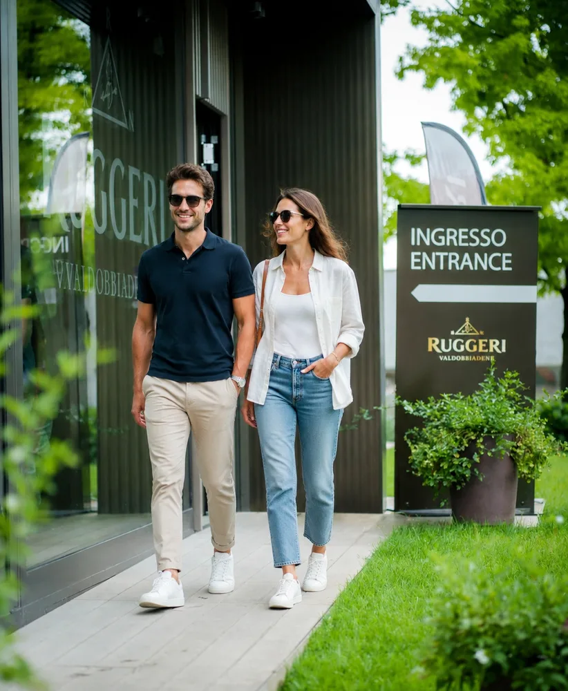 Ruggeri Prosecco winery entrance in Valdobbiadene